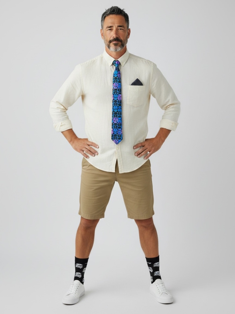 Disney Star Wars Stormtrooper Men’s Tie, Crew Socks & Pocket Square 3-Piece Gift